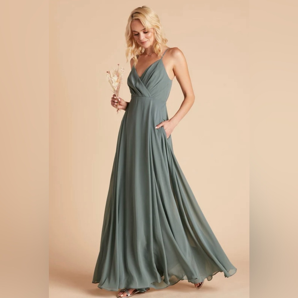 Women’s Birdy Grey, Kaia Chiffon Sage Bridesmaid Dress Size: Small